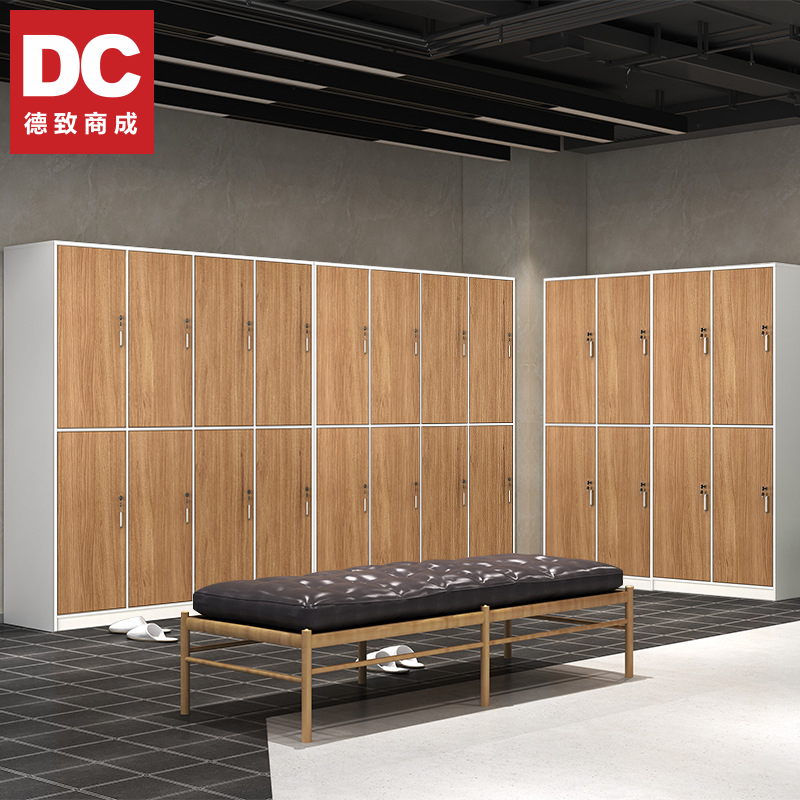 德致商成 木质衣柜 DJMZYG03-82JHT 板式木质更衣柜 胡桃色 二层四列 八门