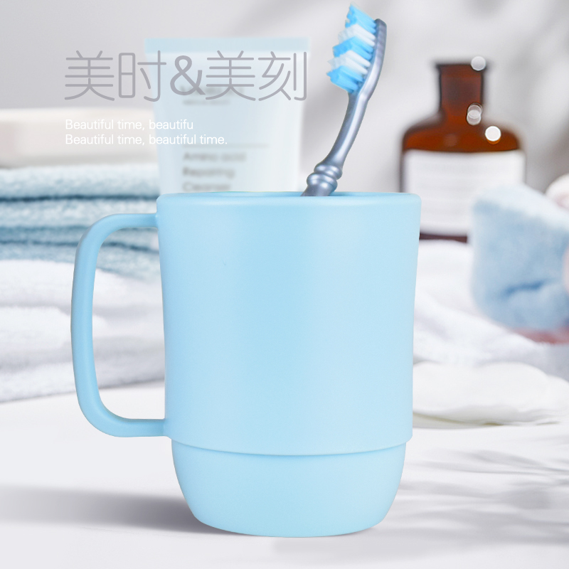 茶花CHAHUA  漱口杯簌 刷牙杯子 牙刷杯牙缸 洗漱杯塑料水杯 1只装 蓝色54001