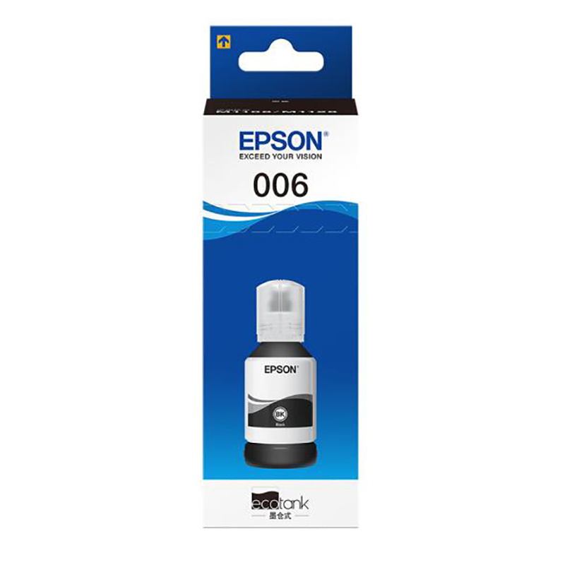 爱普生（EPSON）006s (T01Q180) 标准容量黑色墨水 (适用M1108/M1128/M1178机型) 约2000页
