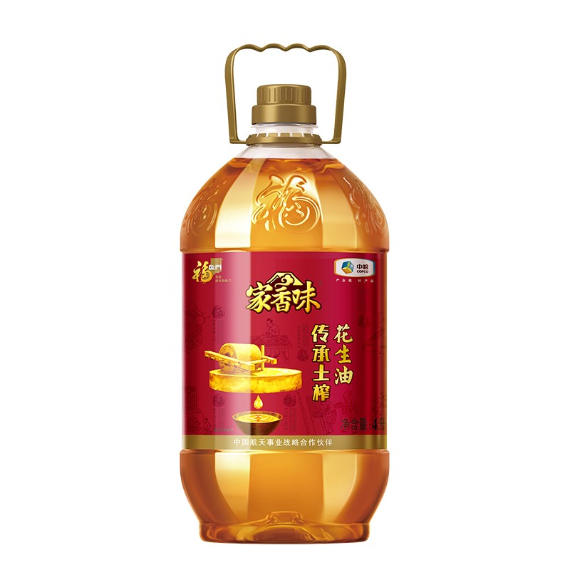 福临门 家香味 传承土榨 压榨一级 花生油 4L/瓶 新老包装随机发货 （单位: 瓶）