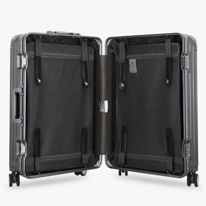 爱华仕（OIWAS)铠甲系列铝框拉杆箱 24英寸密码锁行李箱 旅行箱静音万向飞机轮男女 6375银色