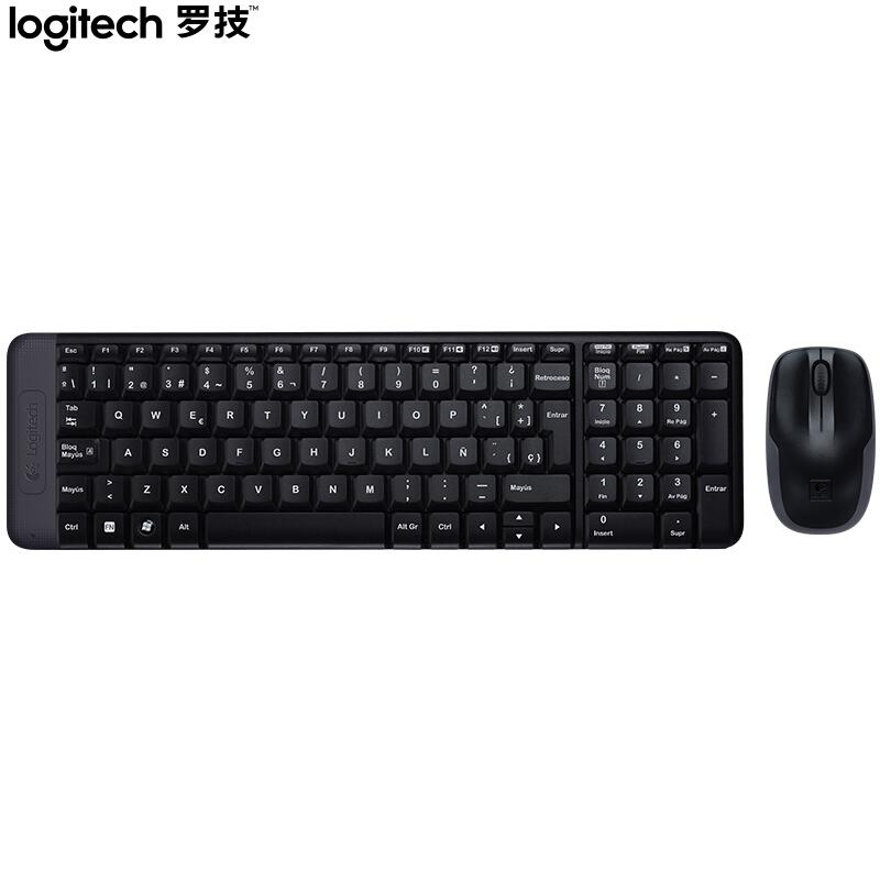 罗技（Logitech） MK220 键盘 键盘： 380*114*21mm 鼠标： 60*107*38mm （单位: 套） 黑色