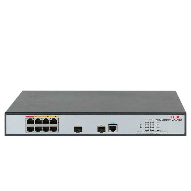华三(H3C) 交换机 MS4100V2-10P-HPWR 8口千兆二层WEB网管POE供电190W企业级监控网络 - - - - (单位: 台 规格: 单台装)