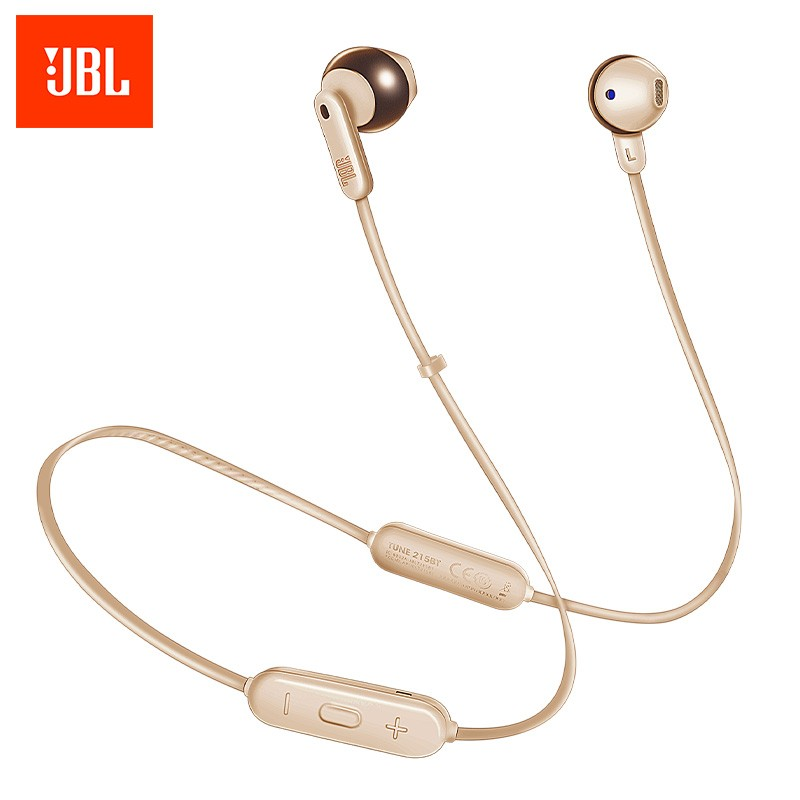 JBL(JBL) 耳机/耳麦 TUNE215BT 无线蓝牙耳机 半入耳式运动耳麦 暮光金 蓝牙 (单位: 副 规格: 一副装)