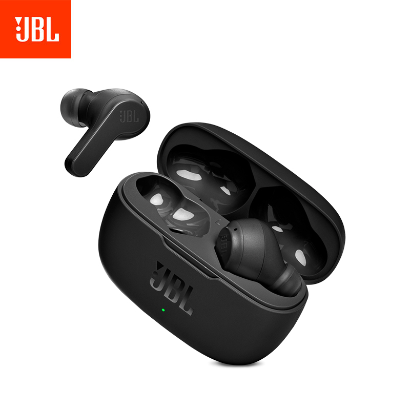 JBL Wave 200TWS真无线半入耳式蓝牙耳机 音乐运动耳机 蓝牙5.0 苹果华为小米手机通用 暗夜黑全球版