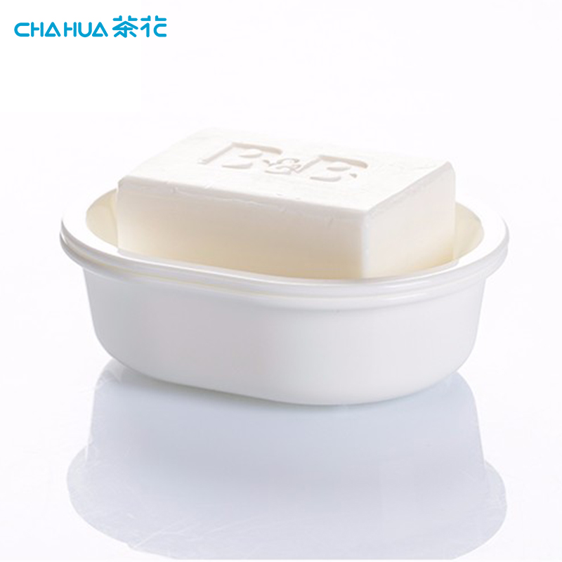 茶花 肥皂盒 皂碟香皂架子肥皂架 双层沥水香皂盒子 赛欧 白色 1只装