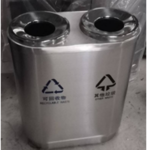 国产 垃圾桶 圆筒型不锈钢分类垃圾桶 (单位: 个 规格: 58*28*70cm)