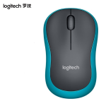 罗技（Logitech） M186无线鼠标 便携商务办公鼠标对称鼠标带无线2.4G接收器 M186 蓝边